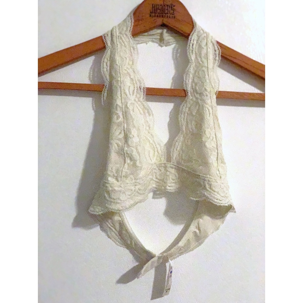 delicate ivory halter bralette